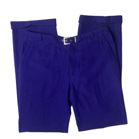 VTG Gianni Versace Purple Straight leg Wool Trousers Pants Women’s 33 in waist - Picture 2 of 11